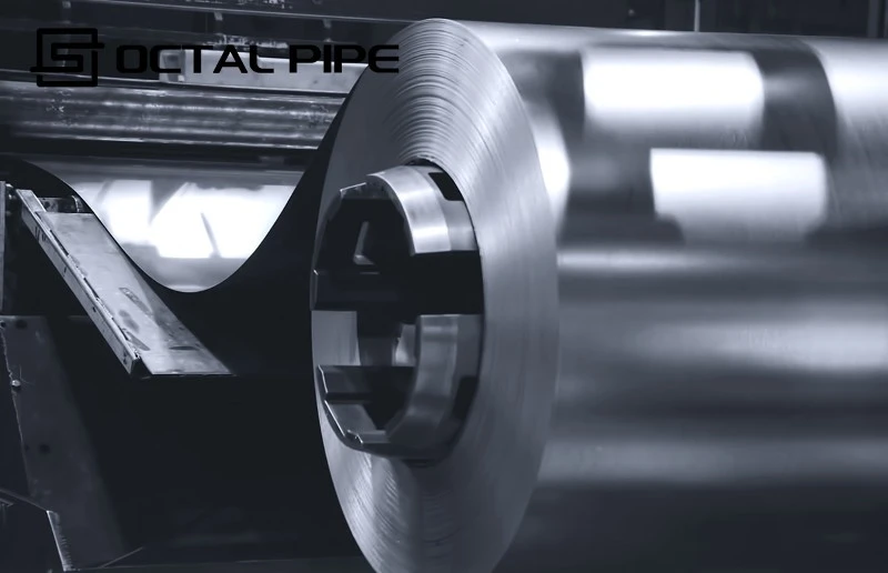 steel coil surface finish close-up showing texture and quality steel coil surface finish close-up showing texture and quality